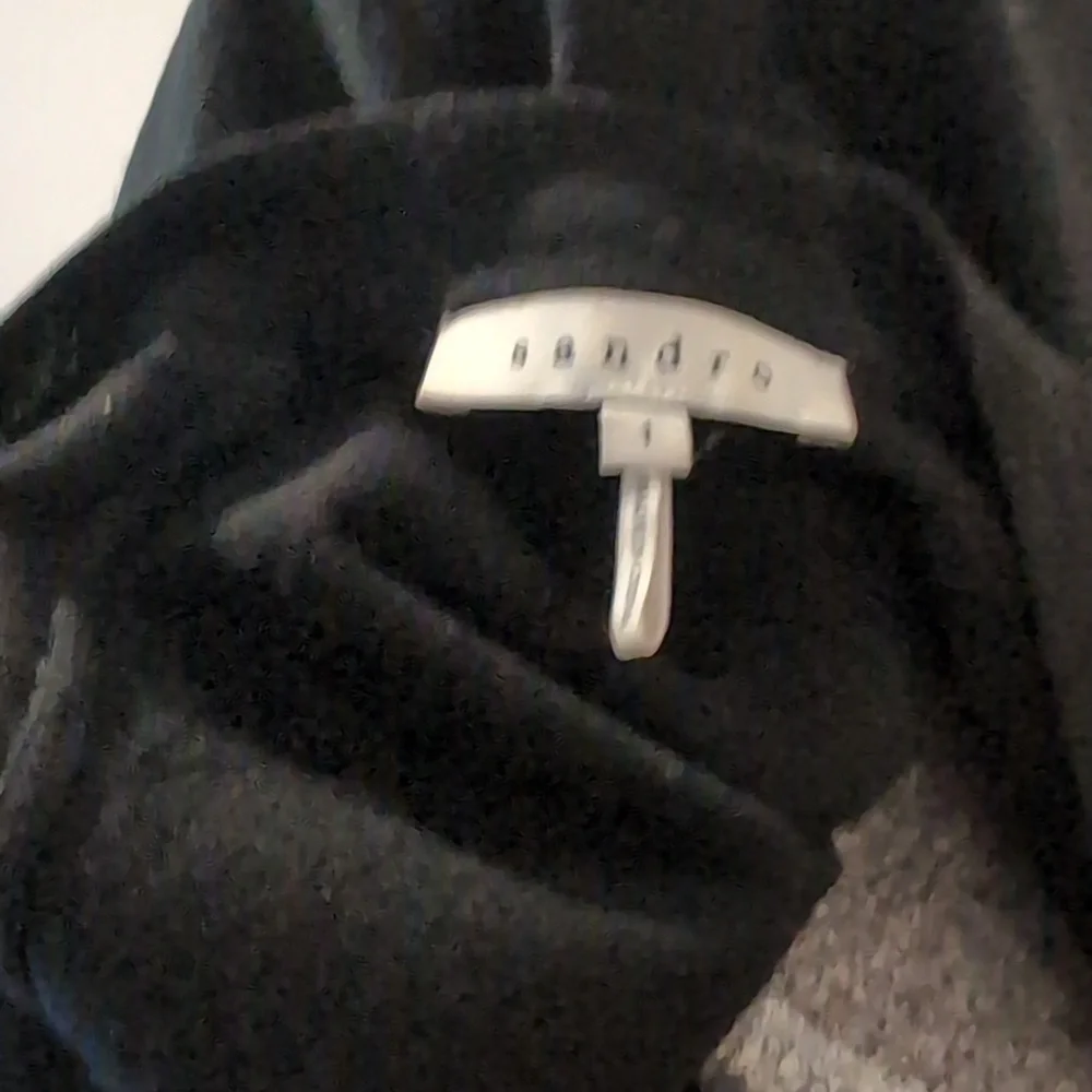 Sandro Black White Paisley Silk Wool Cardigan - Picture 9 of 10